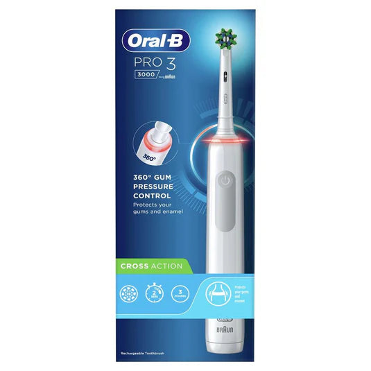 Oral B Pro 3 3000 Crossaction White Toothbrush